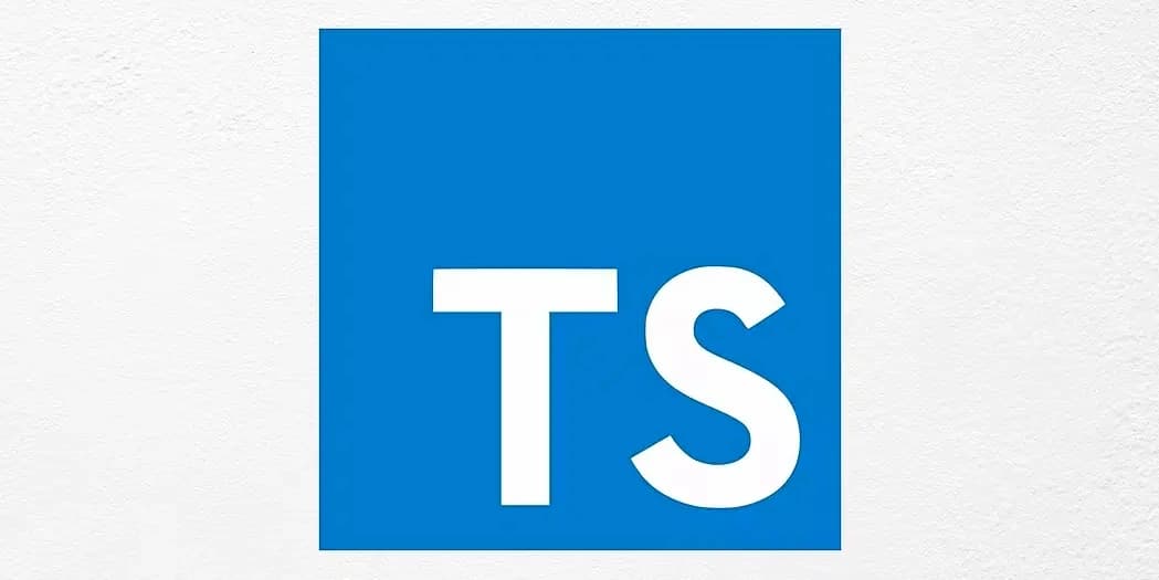 Typescript log on a white wall background